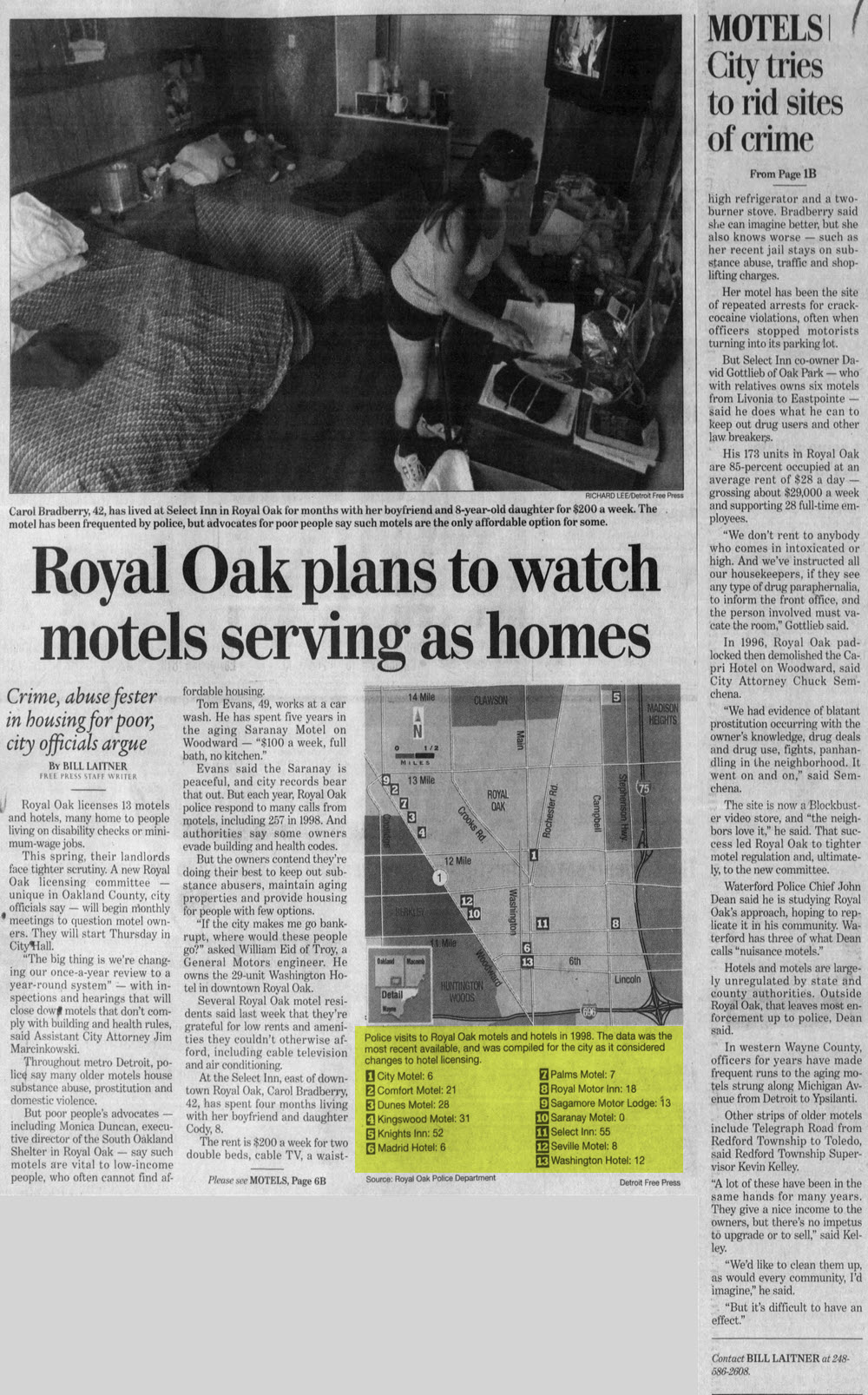 Saranay Motel - June 2000 Article On Motel Situation
